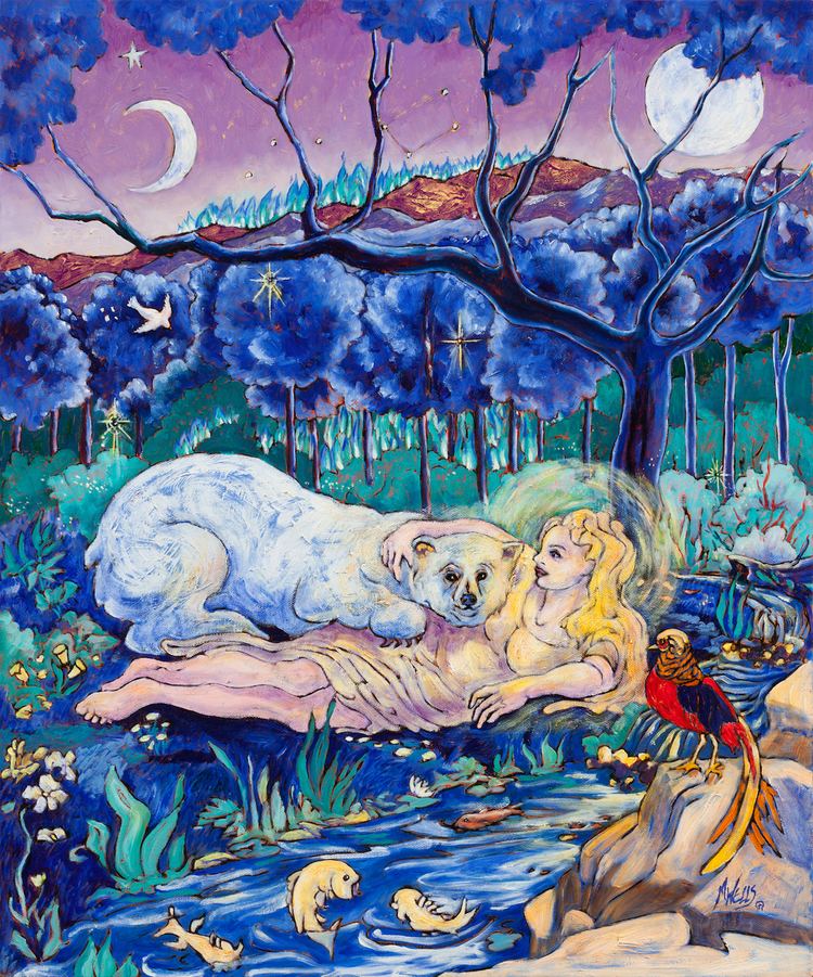Sacred Feminine oil painting by Marilyn Wells based on stories of our Grandmothers. Oil on canvas.