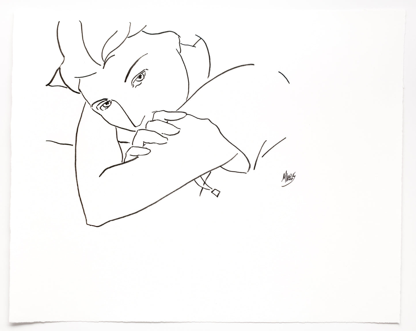 Original Line Drawing “I Remember” 20" x 16.5" Ltd Ed - by Marilyn Wells