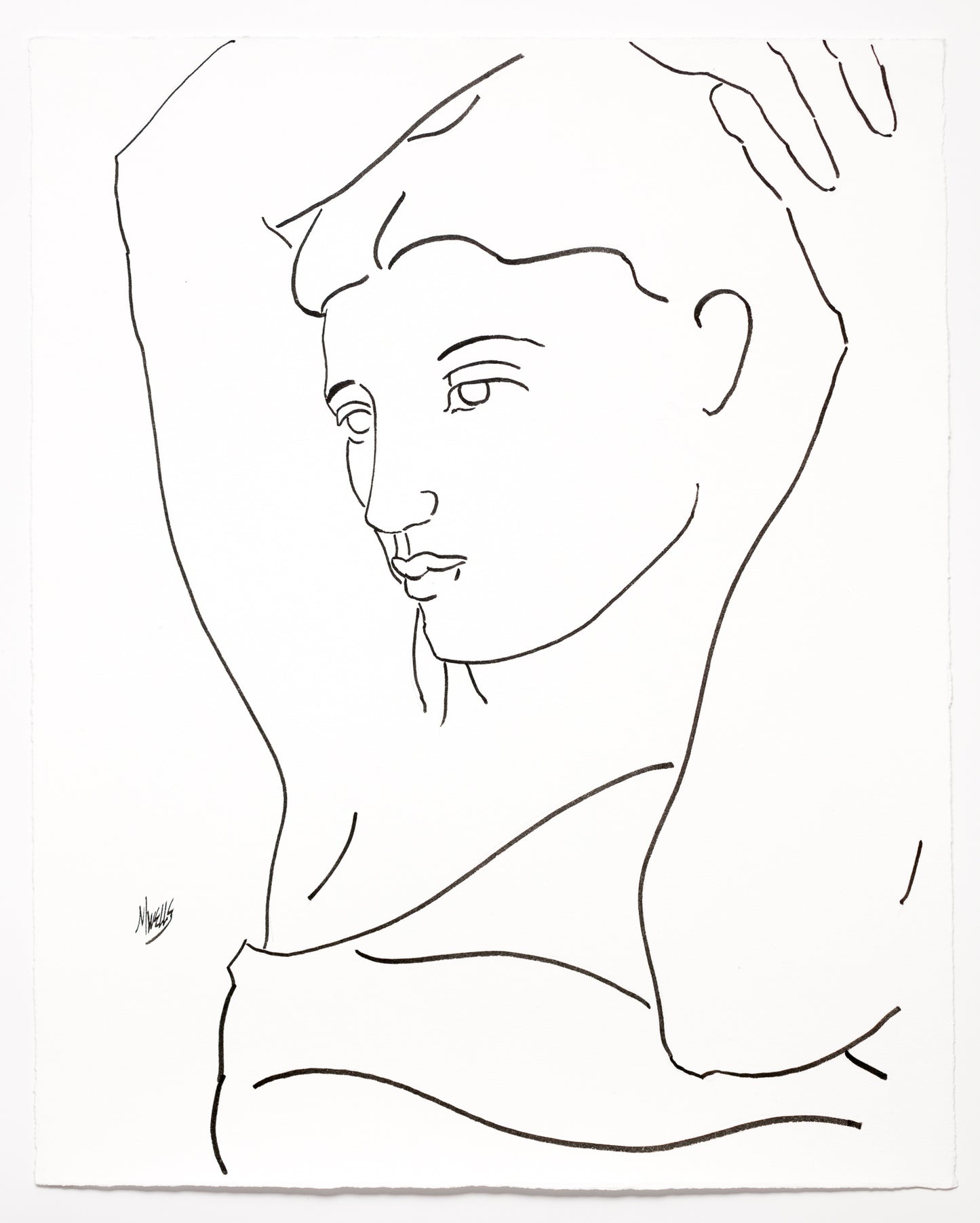Original Line Drawing “I Wait for You” 20" x 16.5" Ltd Ed. by Marilyn Wells
