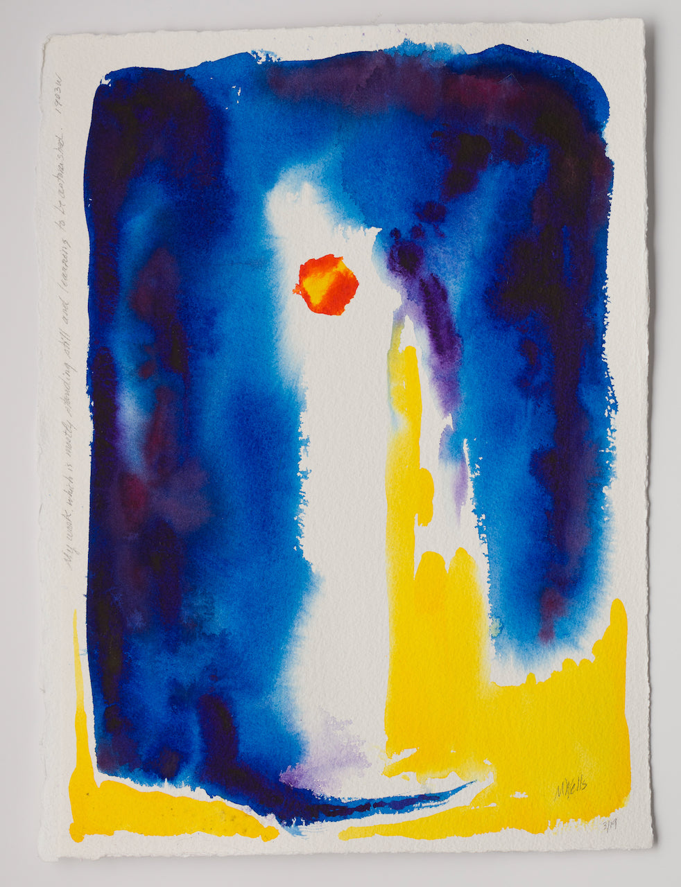 "Standing Still & Being Astonished" Watercolor painting by Marilyn Wells based on poem by Mary Oliver. Watercolor on Paper.