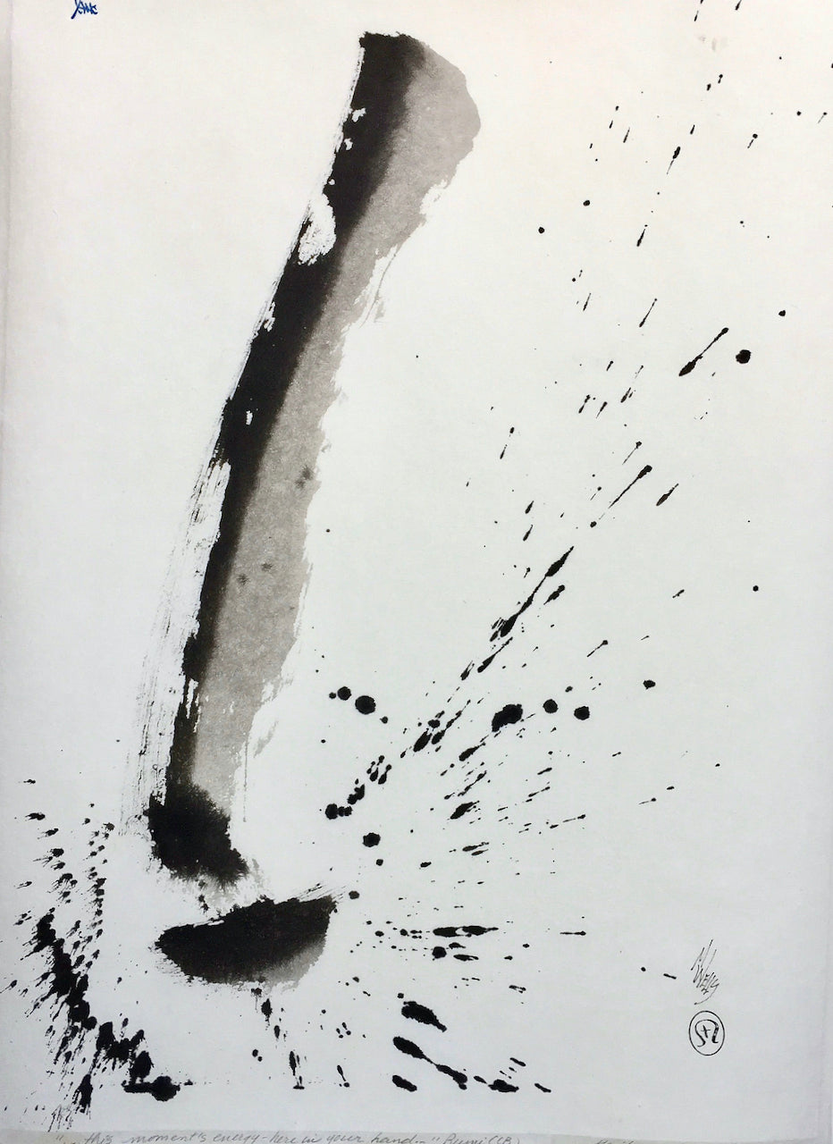 “This Now Is It” by Marilyn Wells Original Abstract Sumi e Painting inspired by Rumi