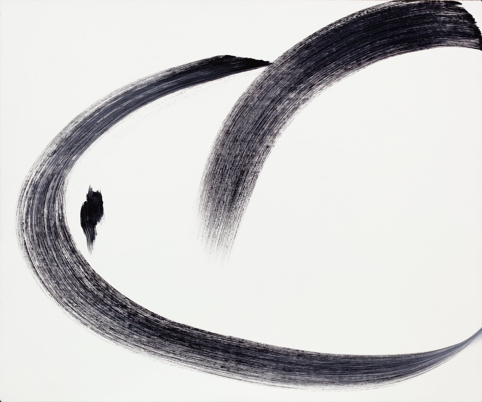 "No Attempt to Possess" Sumi Oil - Black on White, on canvas, unframed Abstract Painting ” by Marilyn Wells