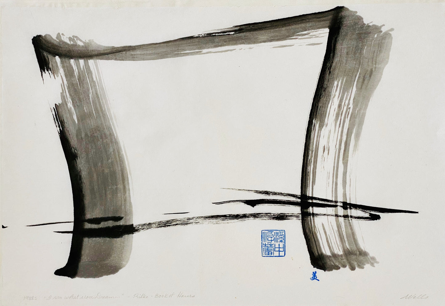 Abstract sumi e by Marilyn Wells, "I Am What You Dream" 1938S