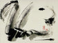 “The Light of a Gesture” ink painting, black on white, abstract sumi e by Marilyn Wells