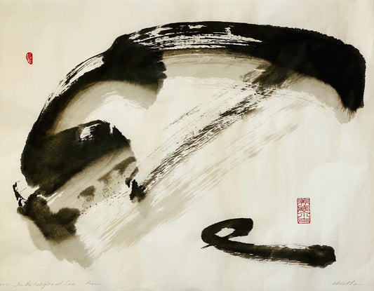 "The Religion of Love" by Marilyn Wells Original Abstract Sumi e Painting