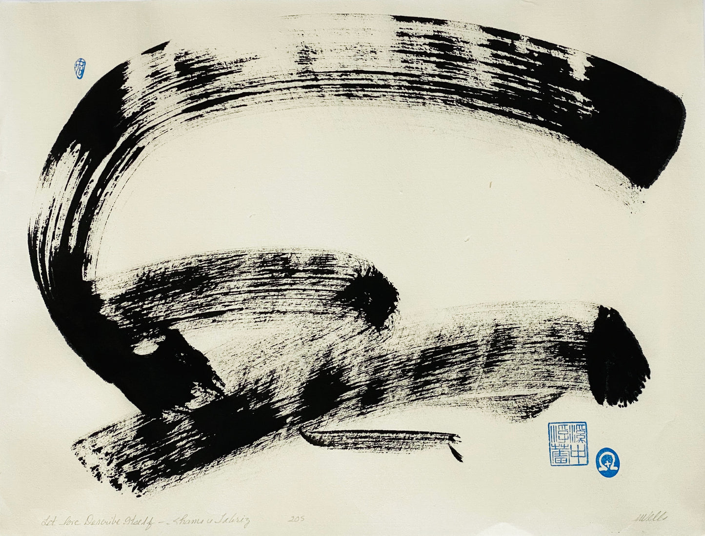 "Let Love Describe Itself" by Marilyn Wells - Original Abstract Sumi e & ink washes Painting