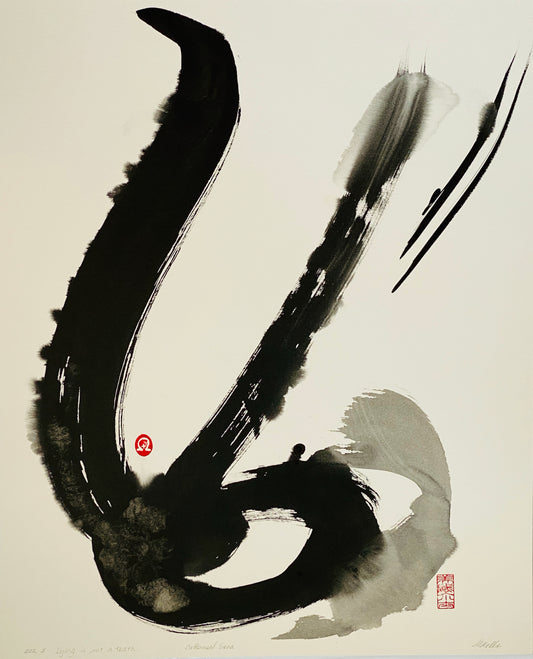 “Dying is Not a Truth” by Marilyn Wells Original Abstract Sumi e Painting