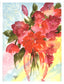 Watercolor “Red Flowers in Vase” by Marilyn Wells