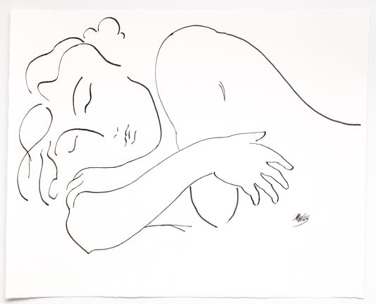 Original Line Drawing "I Dream of You" 20" x 16.5" Ltd Ed. by Marilyn Wells
