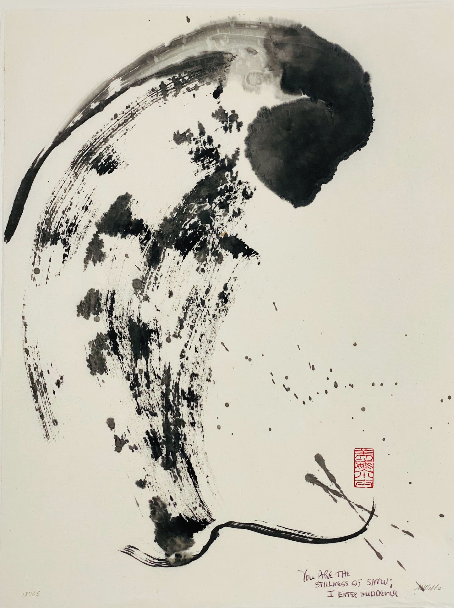 Abstract sumi e Print “Suddenly” by Marilyn Wells