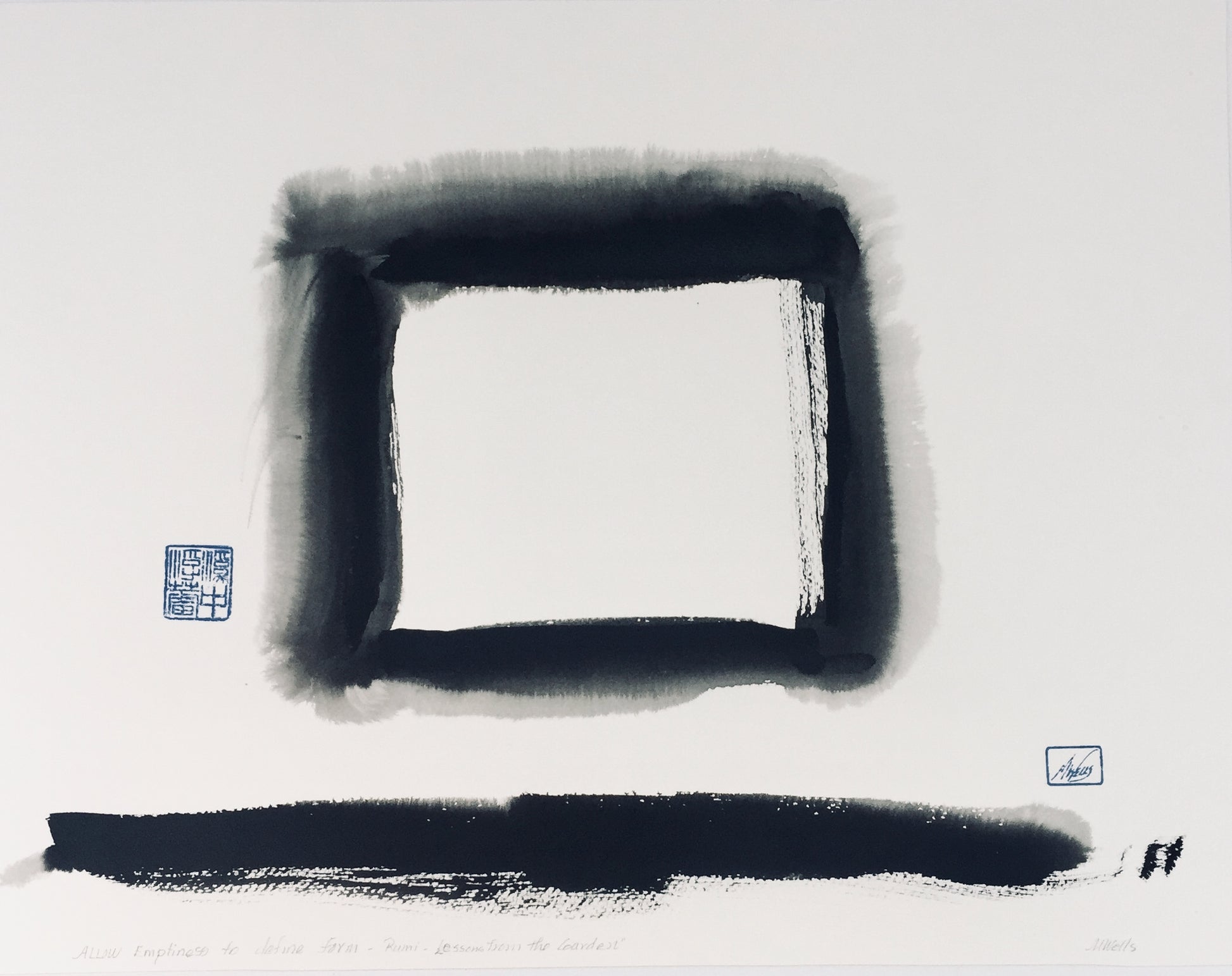“Let Something New Happen” by Marilyn Wells Abstract sumi e Original