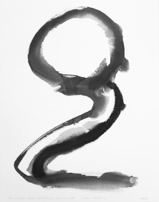 Abstract sumi e by Marilyn Wells "The Lover Wakes -1"