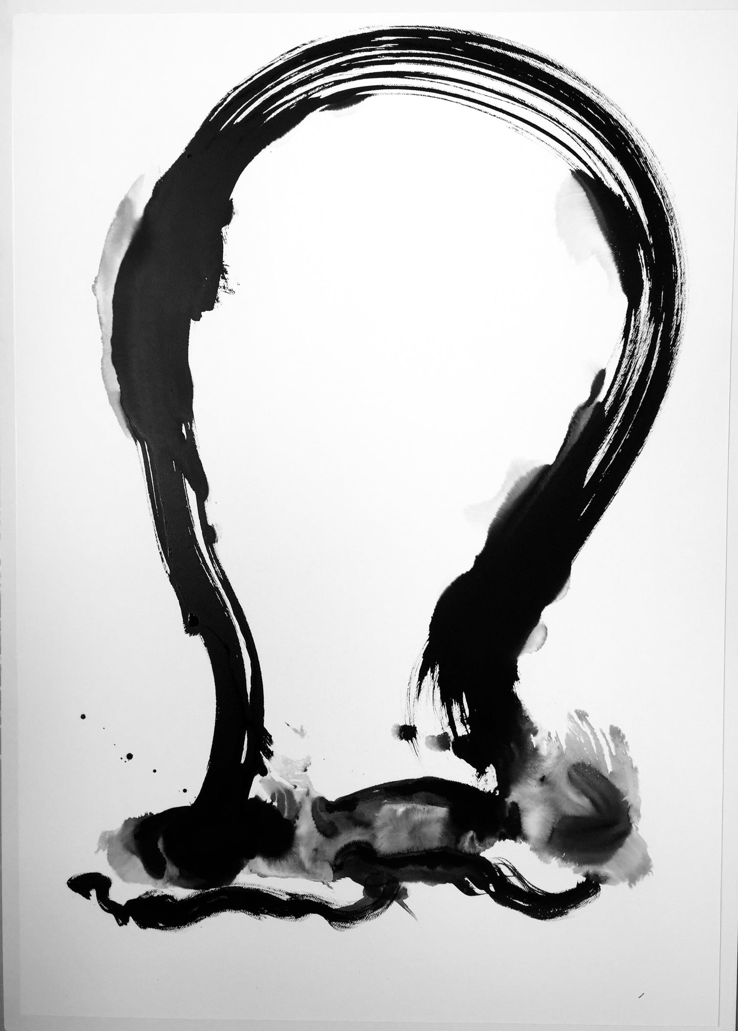 “Your Glorious Laughter” by Marilyn Wells Abstract sumi e Original, Framed 42” x 60”