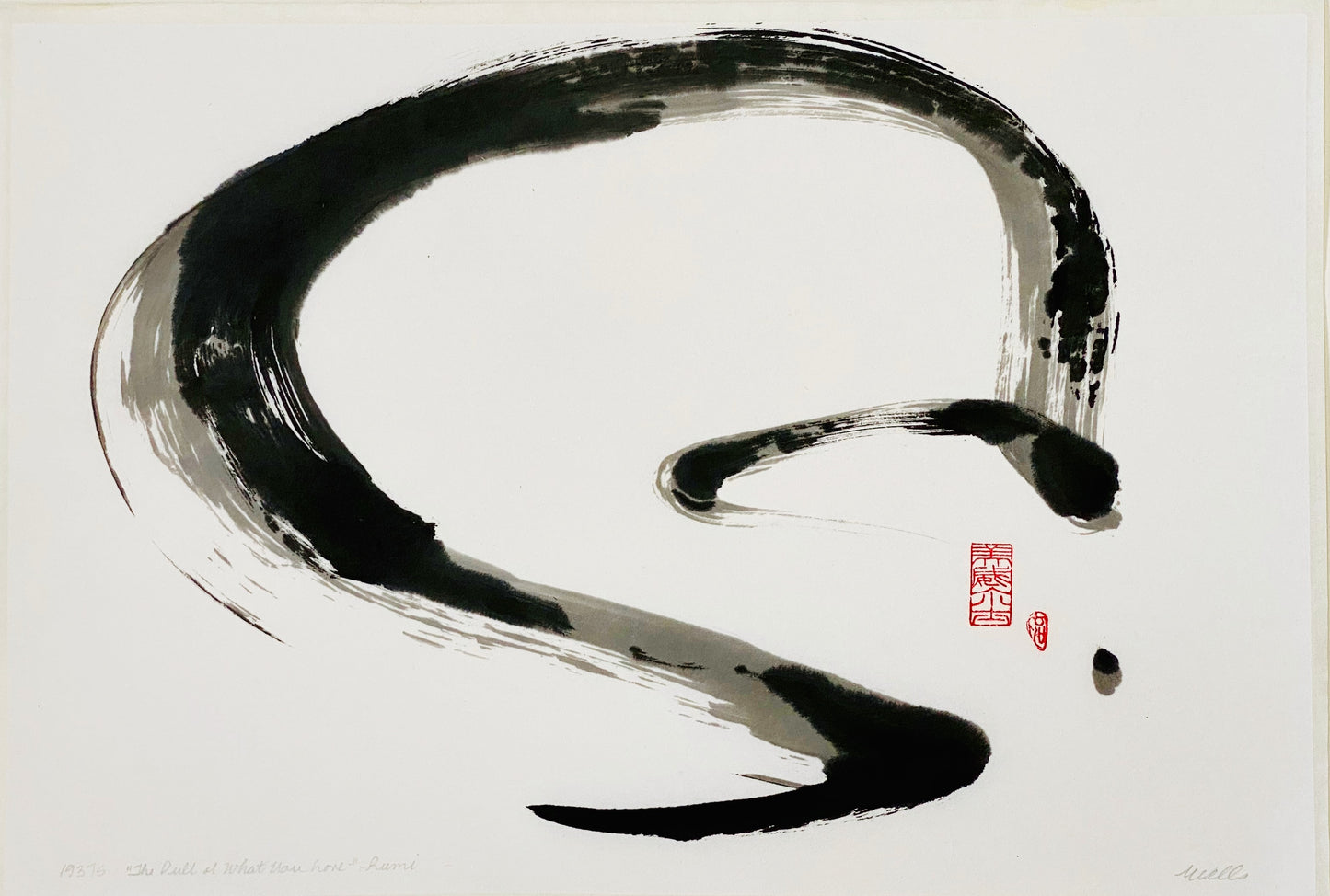 Abstract sumi e Original “The Pull of What You Love” by Marilyn Wells