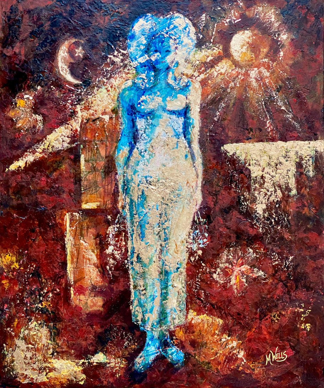 “The Light That's Blazing Inside” - Goddess painting by Marilyn Wells