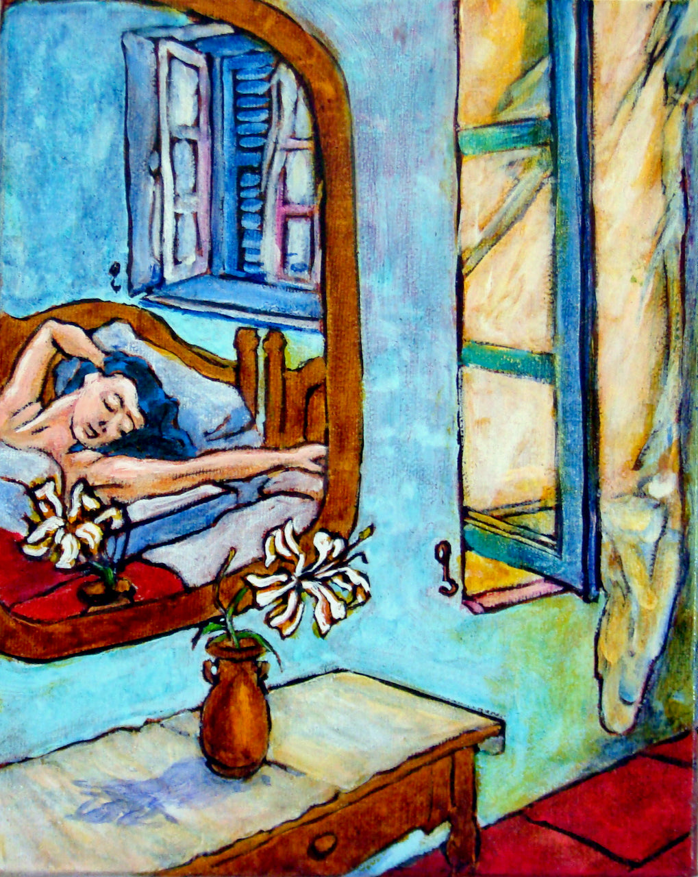 “Girl Sleeping” oil painting by Marilyn Wells