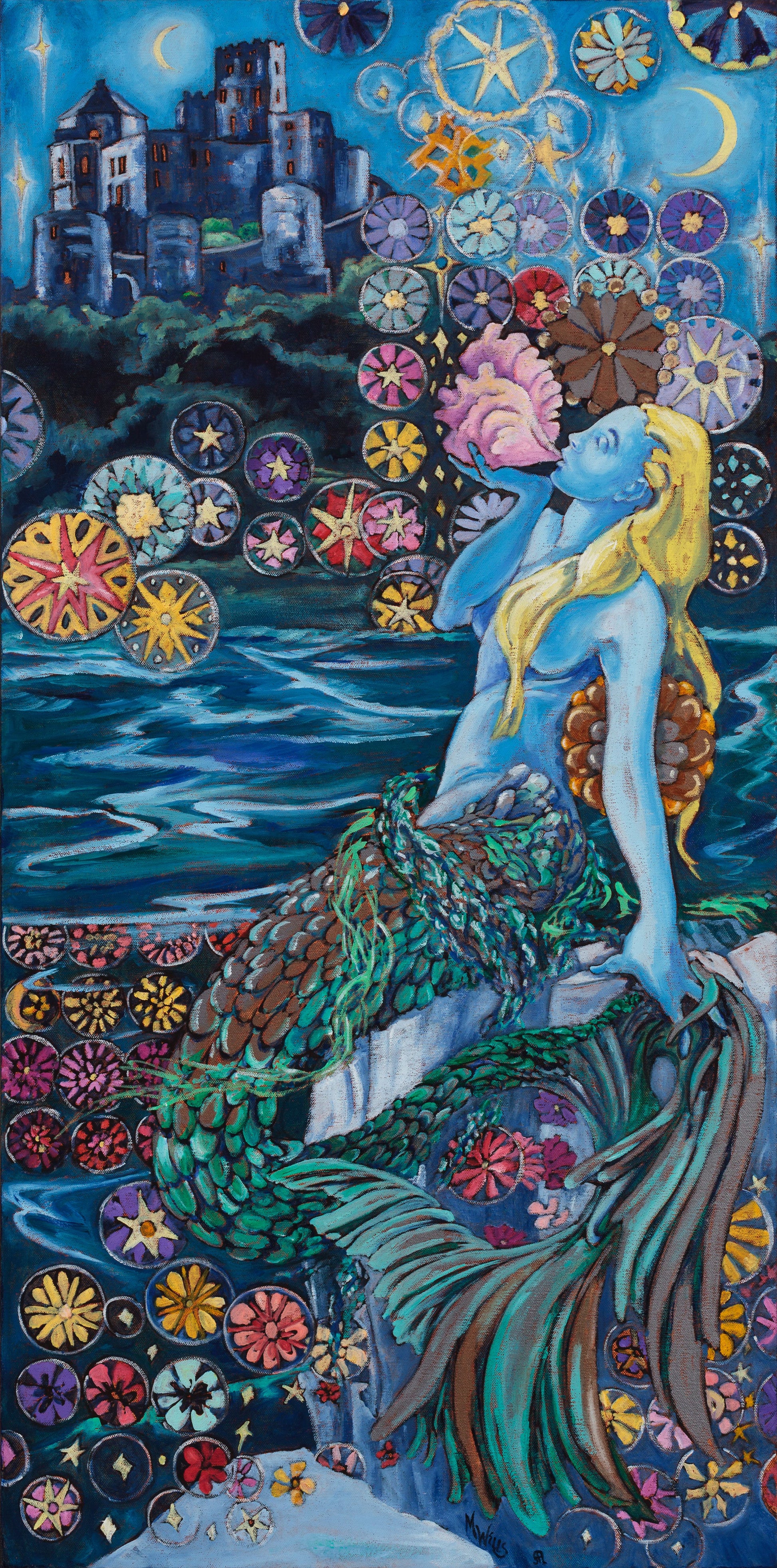 Sacred Feminine "Mermaid" by Marilyn Wells, oil on canvas, print