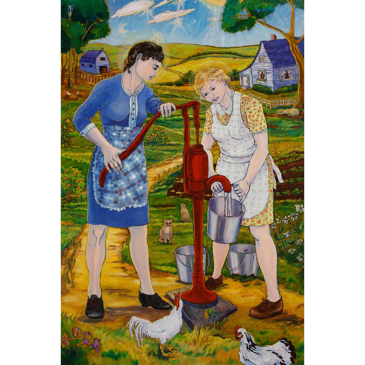 "Women at the Well", by Marilyn Wells, prints of original oil painting  